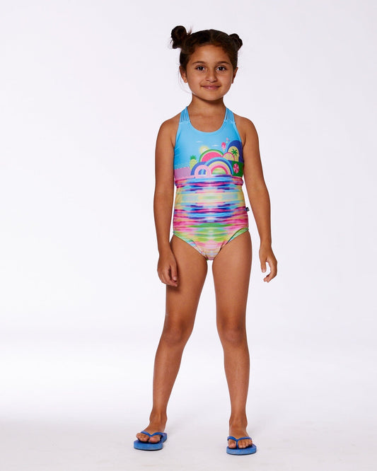 Printed One-Piece Swimsuit Multicolored