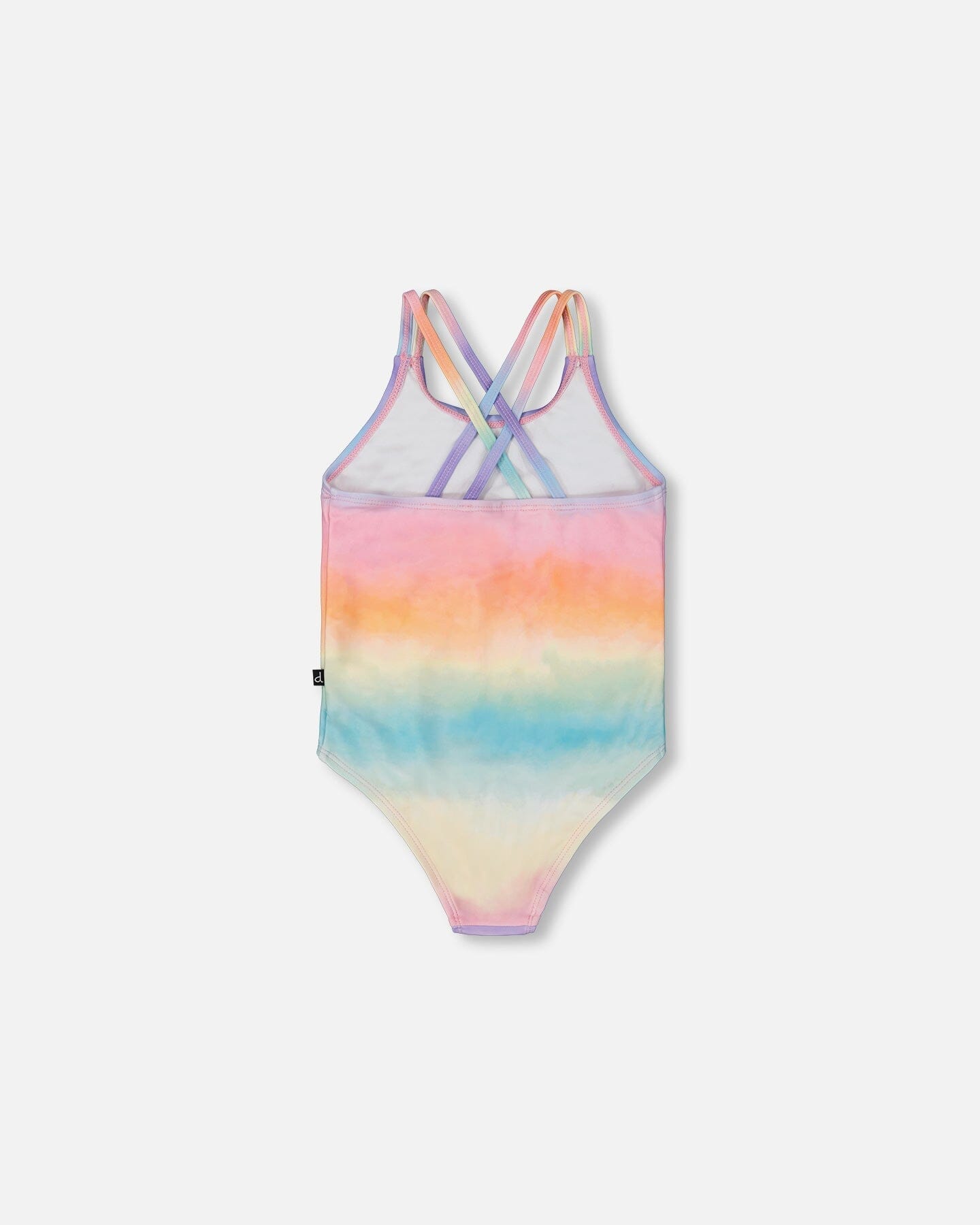 Printed One-Piece Swimsuit Flowers On Multicolored Background