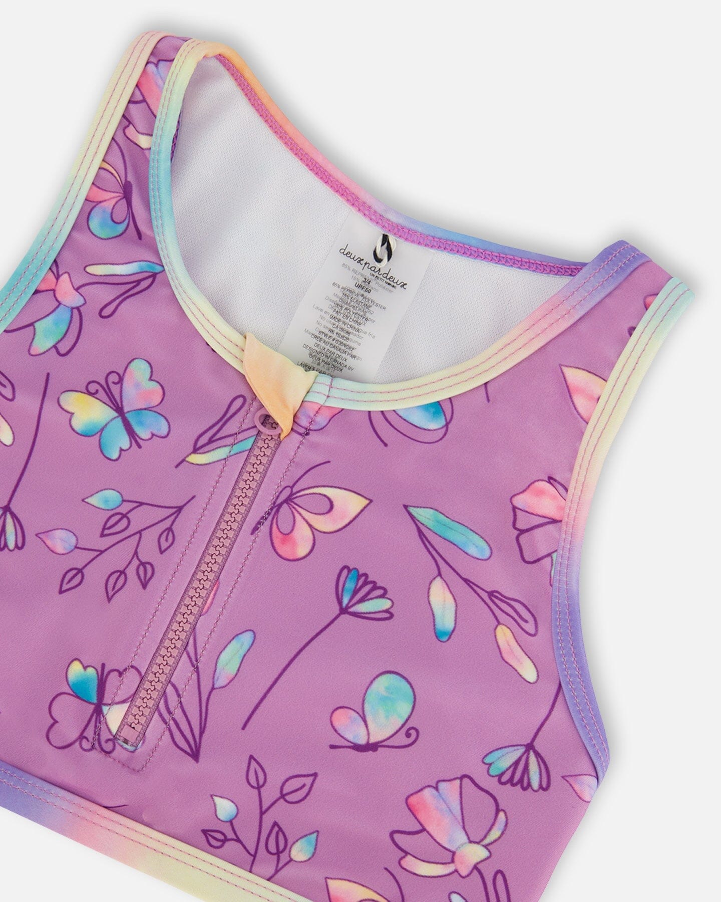 Printed Two-Piece Swimsuit Old Mauve And Multicolored Butterflies