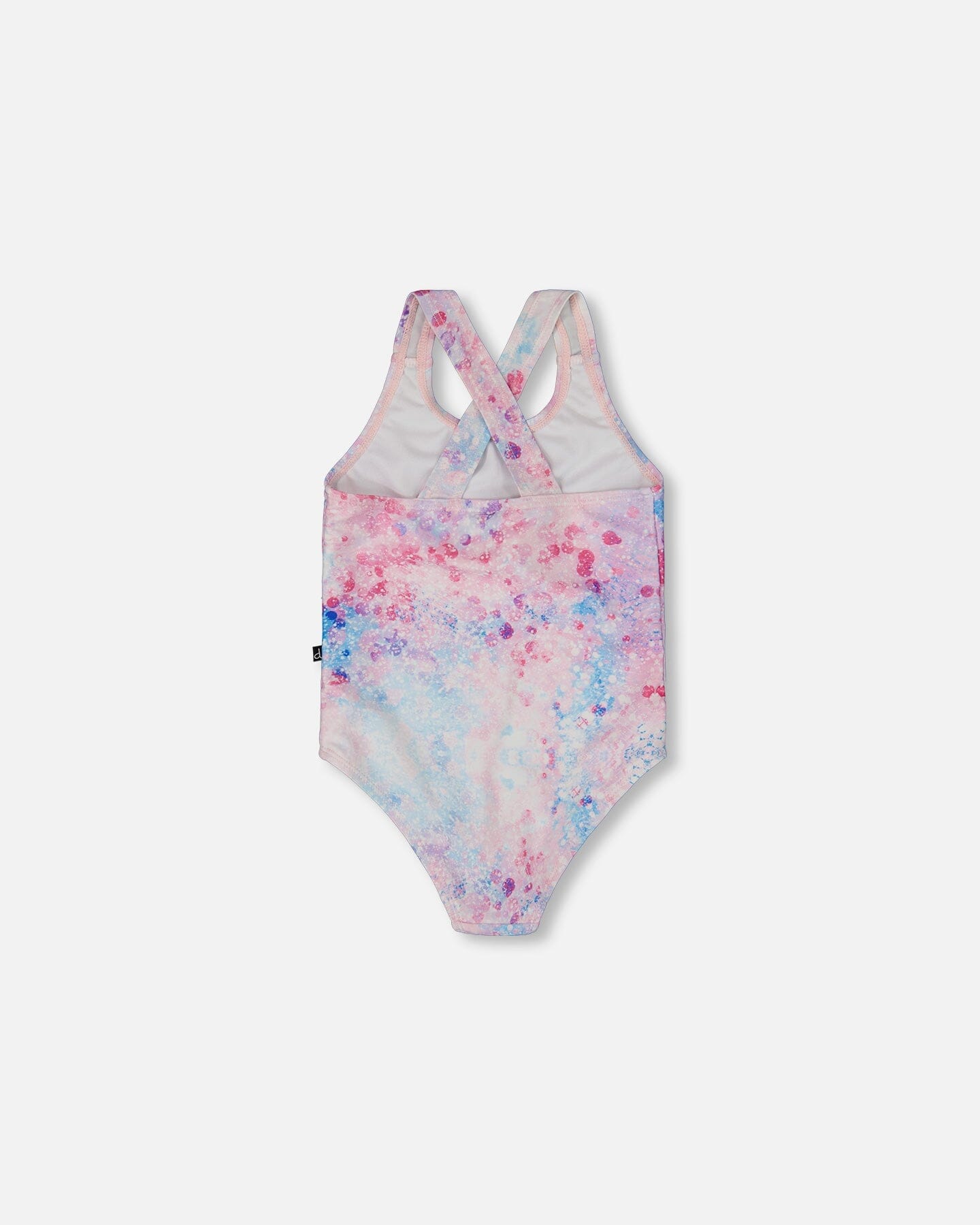 Printed One-Piece Swimsuit Pink Butterflies With Bubble Effects
