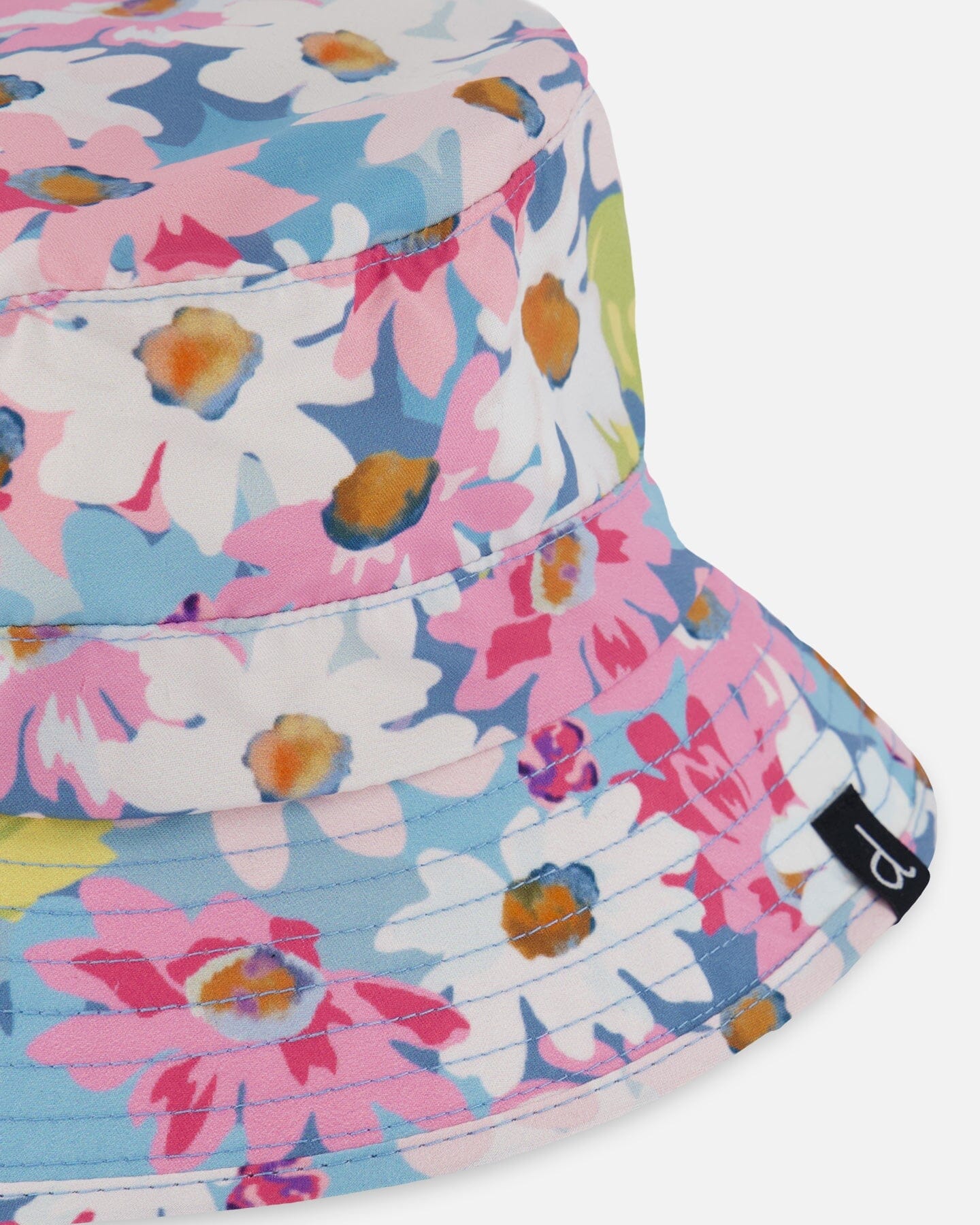 Printed Beach Sun Hat White, Pink, And Green Flowers