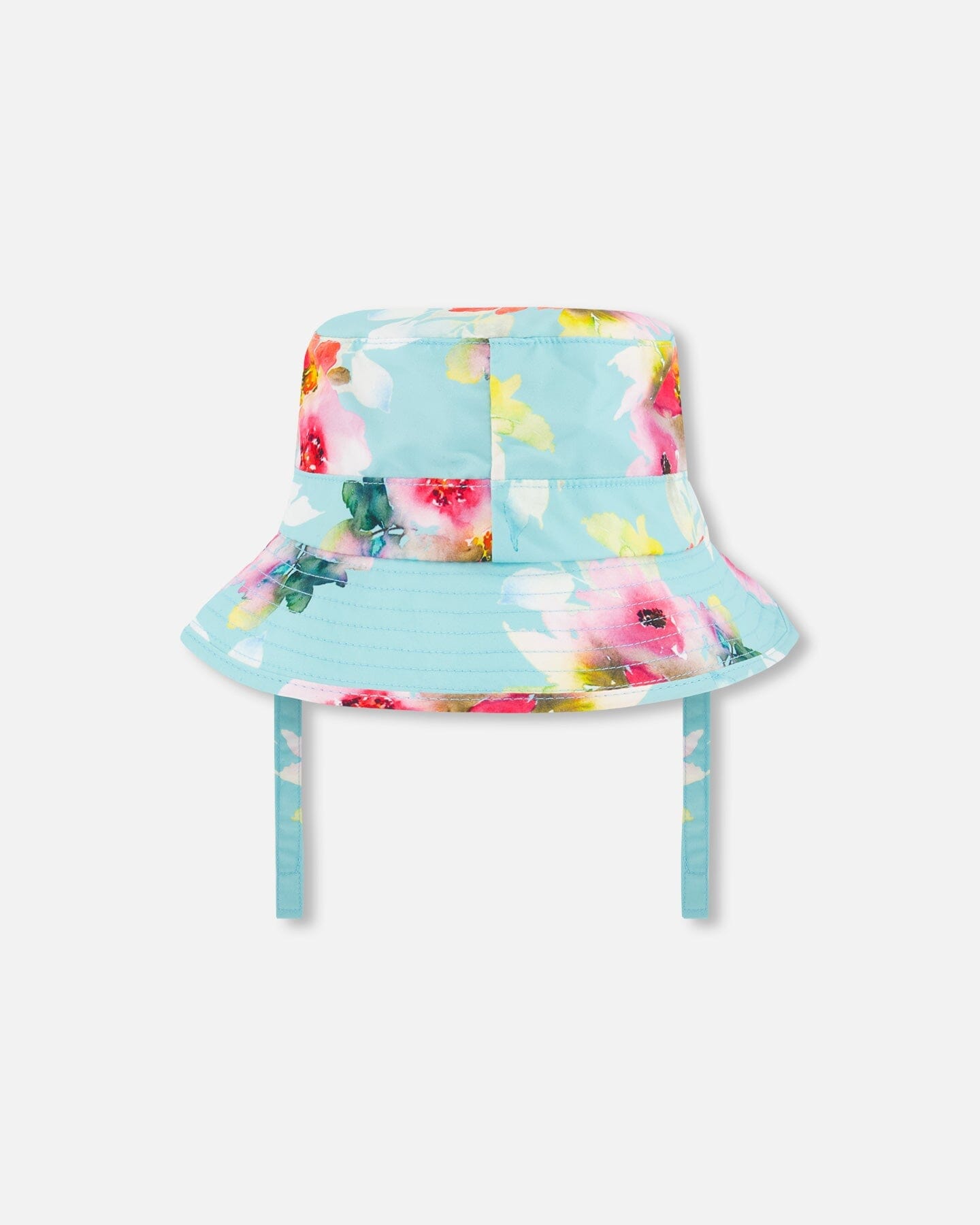 Printed Beach Sun Hat Turquoise And Pink Flowers