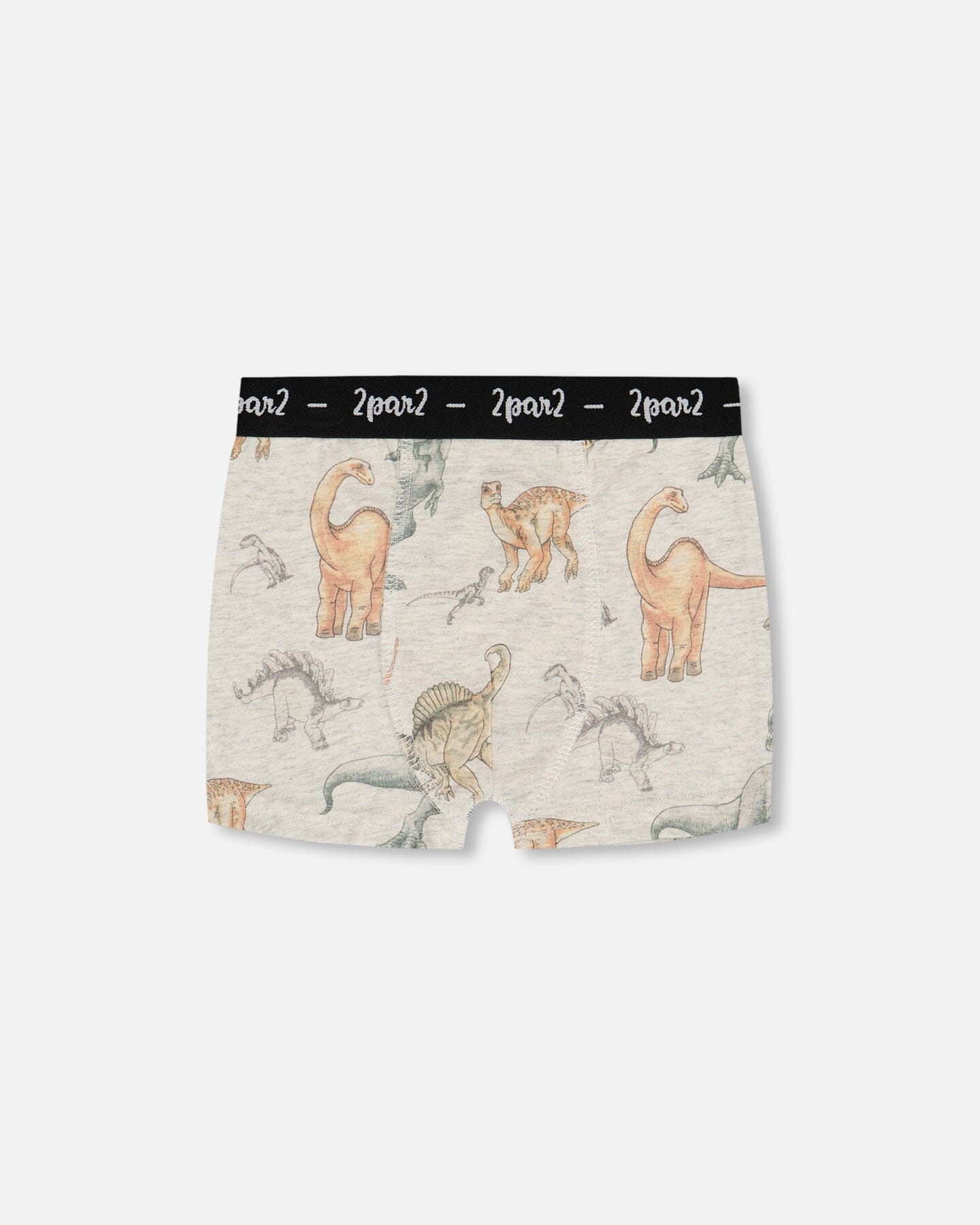 Printed Organic Cotton Boxer Shorts Dinosaur On Mottled And Tan Background