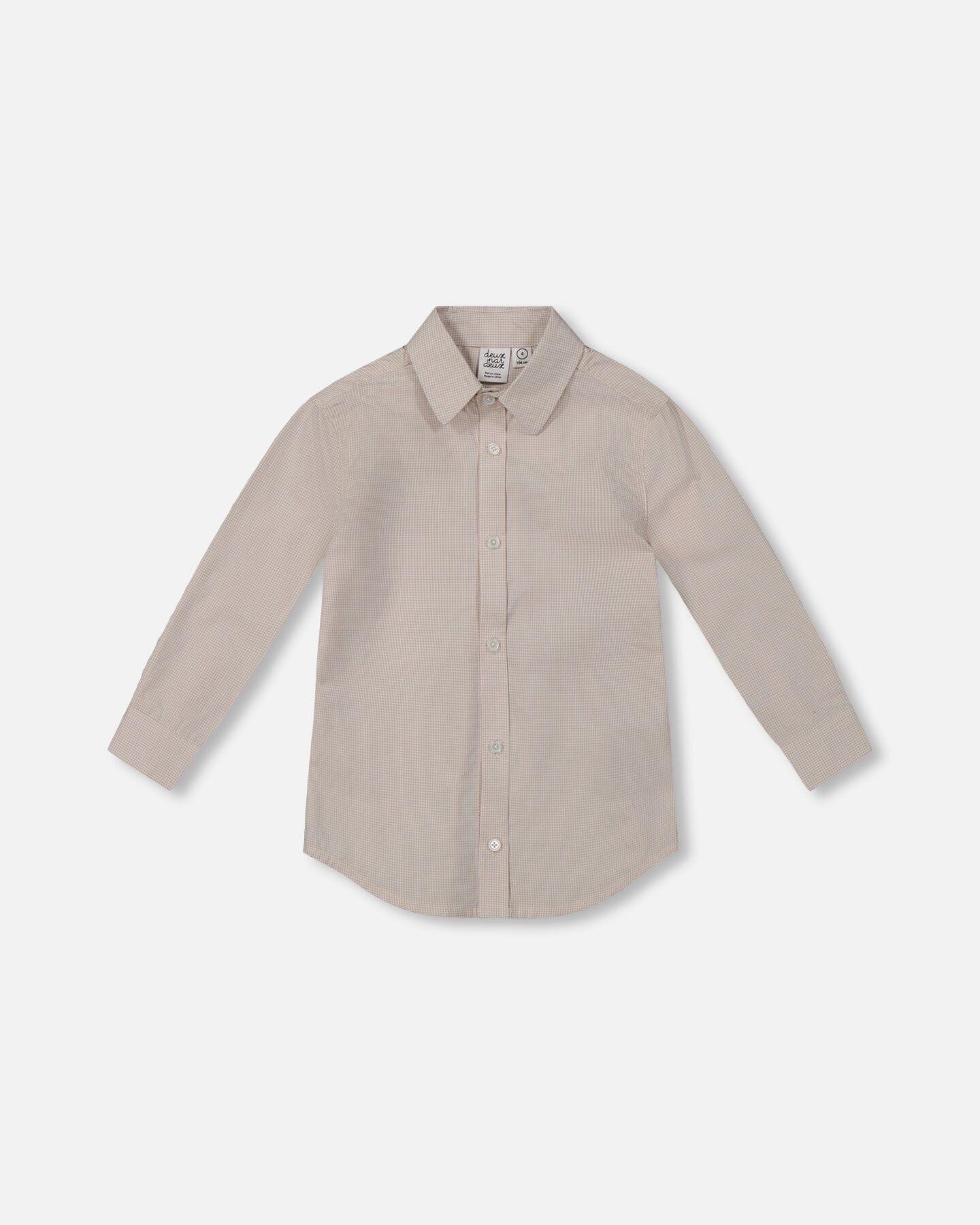 Long Sleeve Button Down Shirt Light Taupe