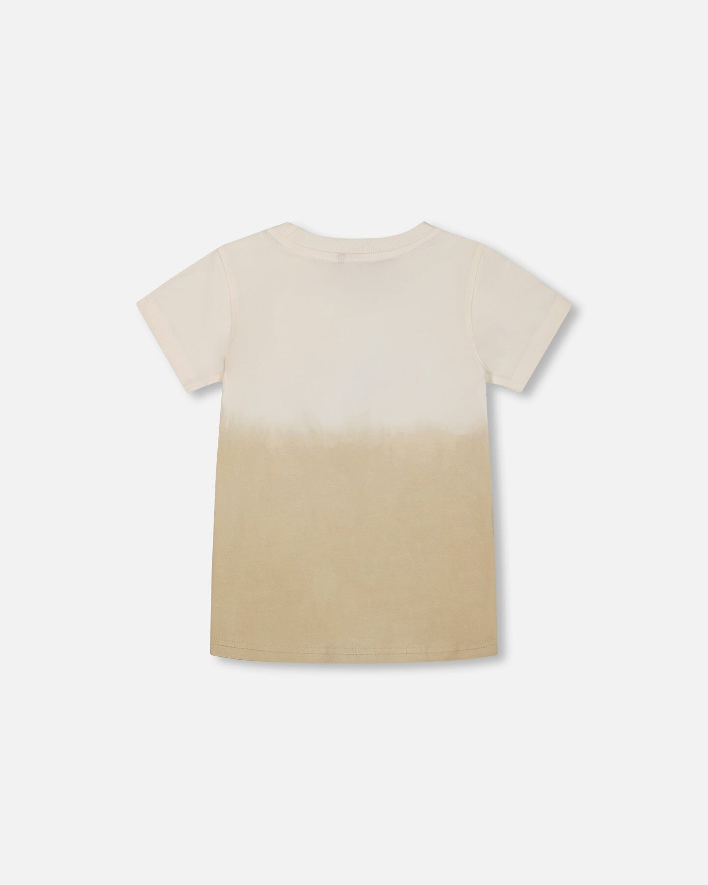 Short Sleeve Organic Cotton Graphic Tee Gradient White And Beige