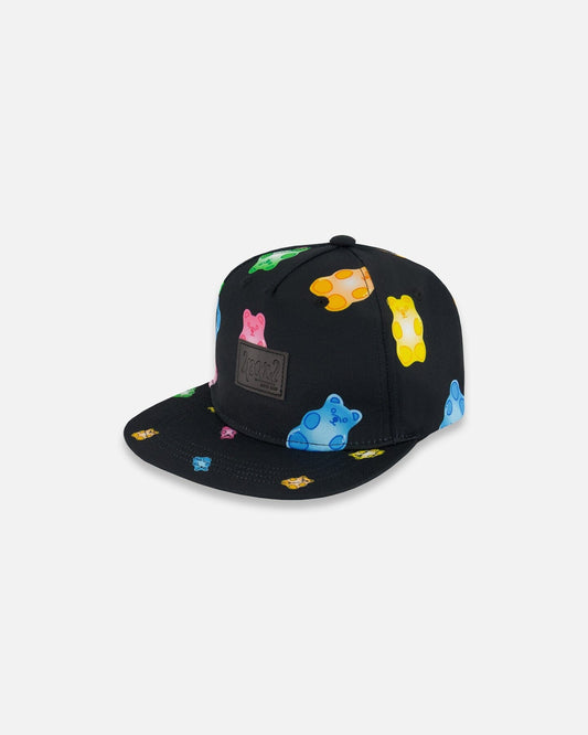 Printed Cap Black And Multicolored Gummies
