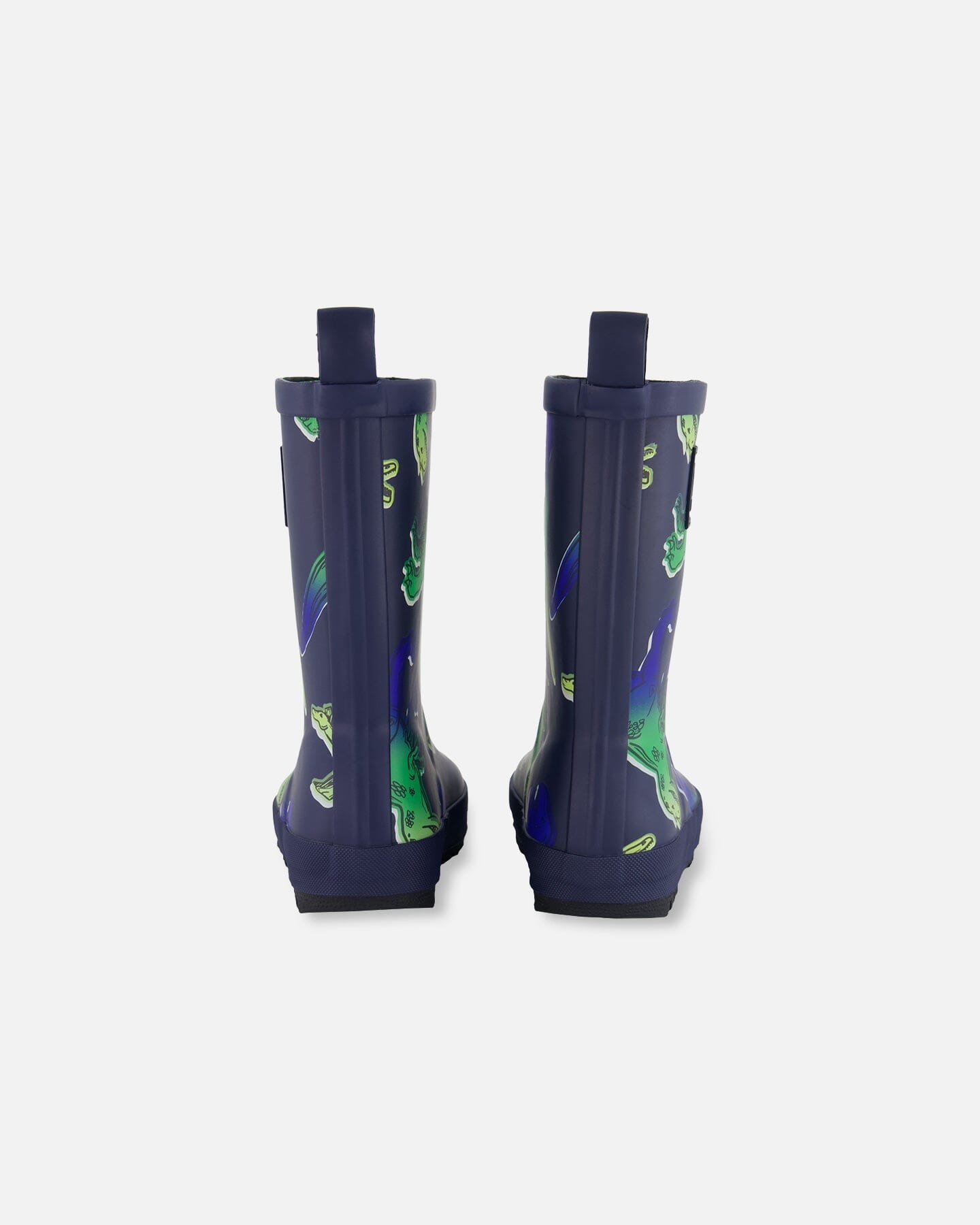 Printed Rain Boots Blue And Green Dino On Navy