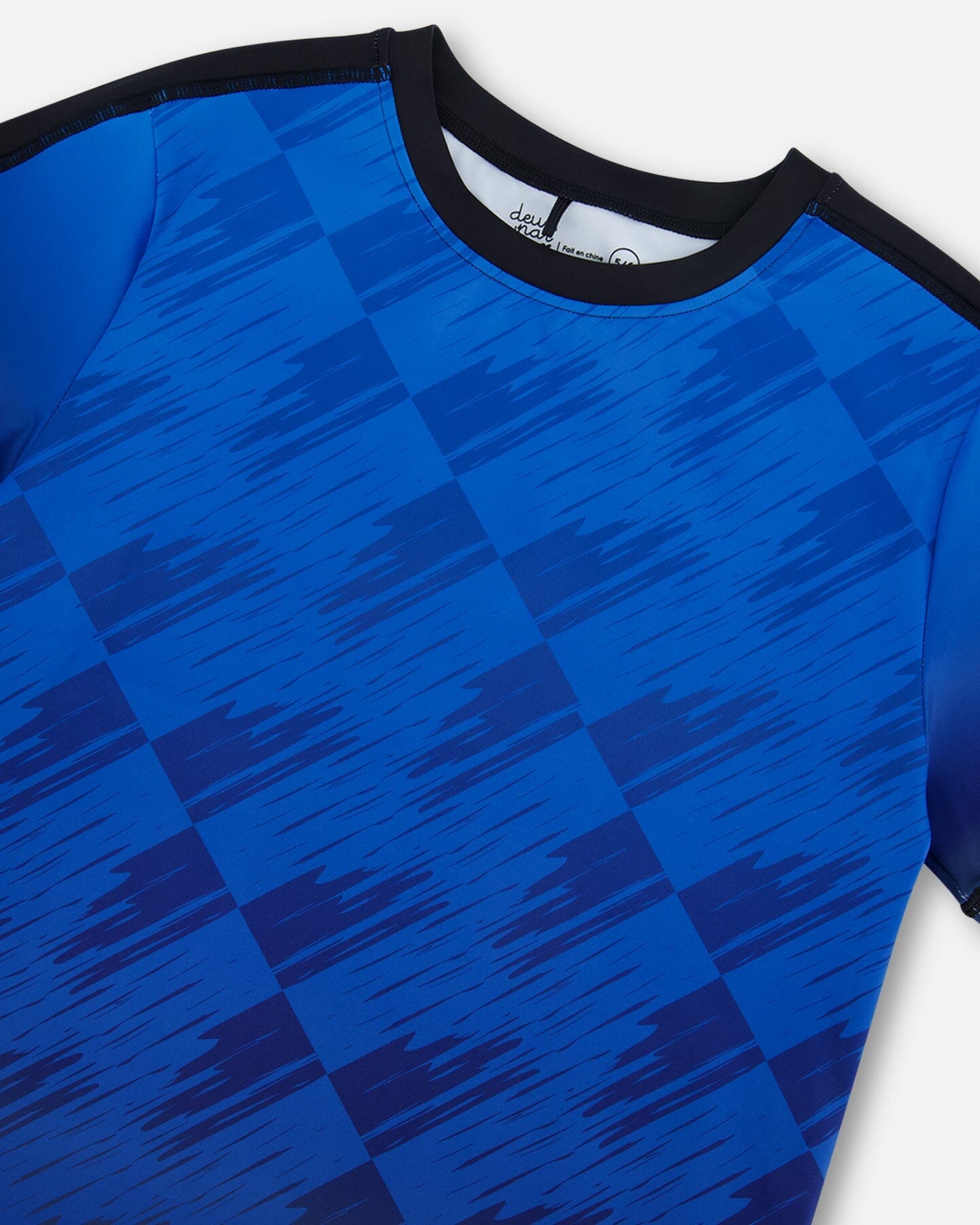 Printed Athletic Top Blue And Black