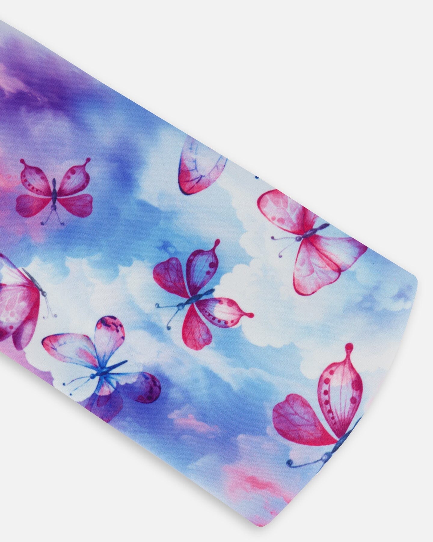 Printed Athletic Headband Pink, Blue And Butterflies