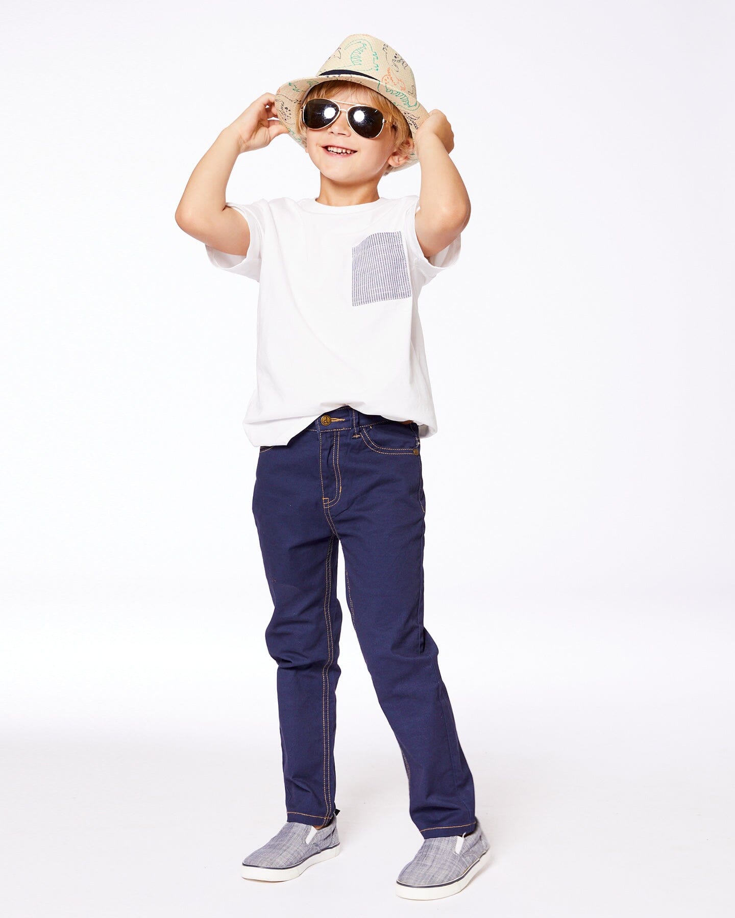 Stretch Twill Pants Navy Blue