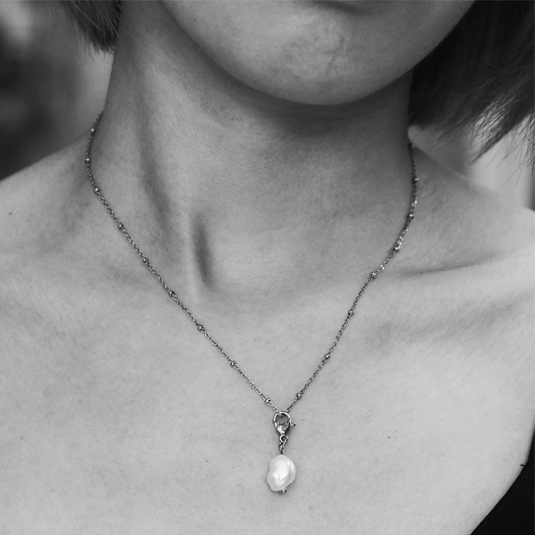 GEMMA: Freshwater Pearl Charm Silver