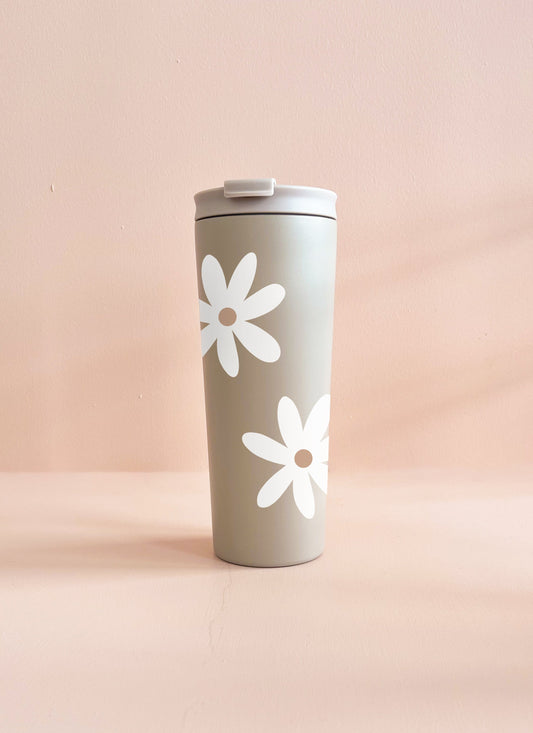 Gobelet isotherme 24oz - greige Fleurs d'automne