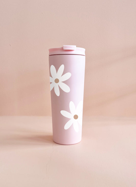 Gobelet isotherme 24oz - rose Fleurs d'automne