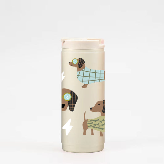 Gobelet isotherme 16oz - crème Teckels sauge