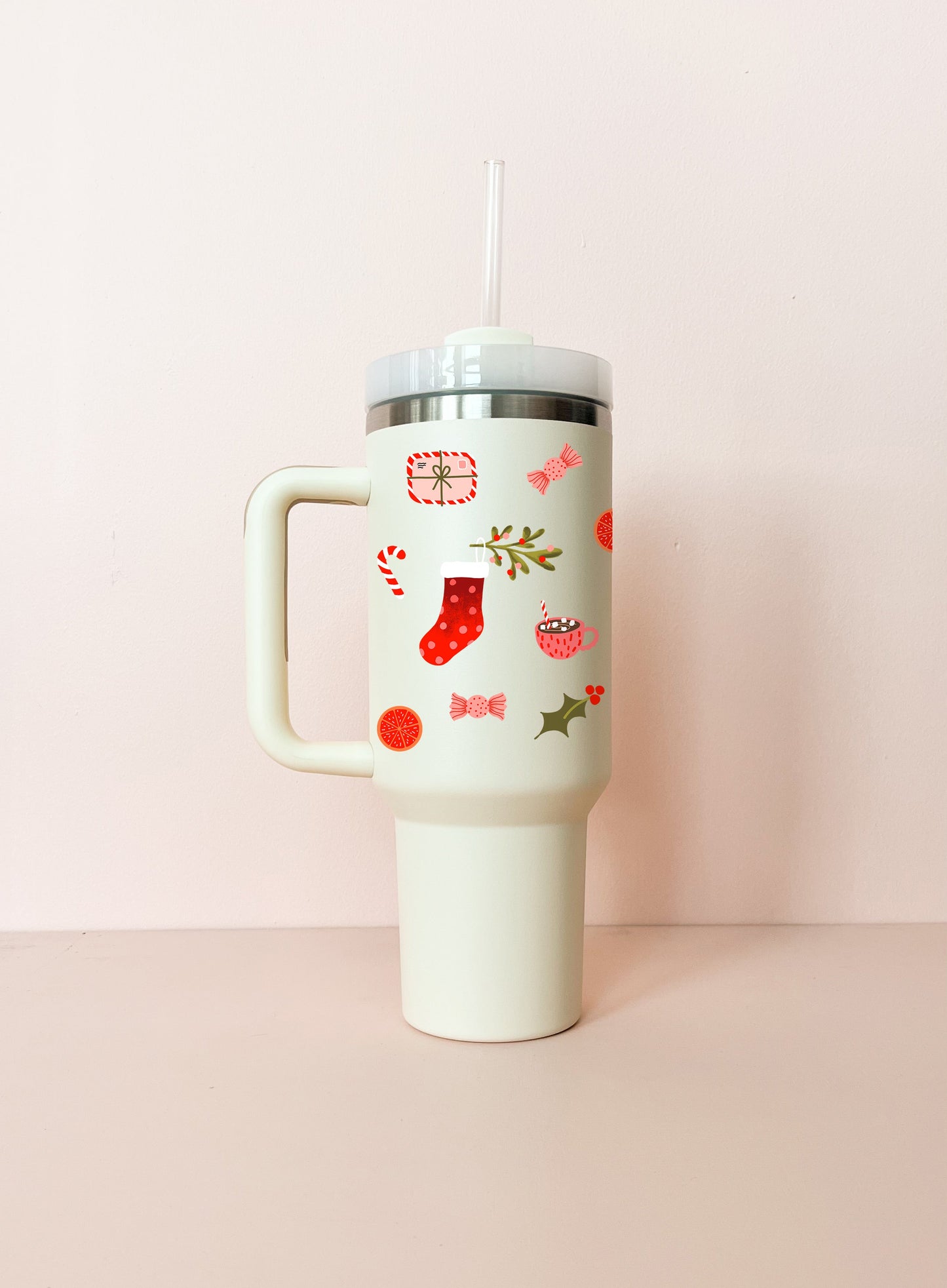 Gobelet isotherme 40oz - blanc crème Matin de Noël