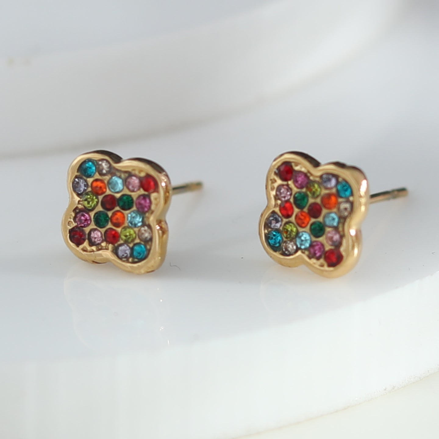 GOLDIE: Vintage Inspired Multi Coloured Stud Earrings