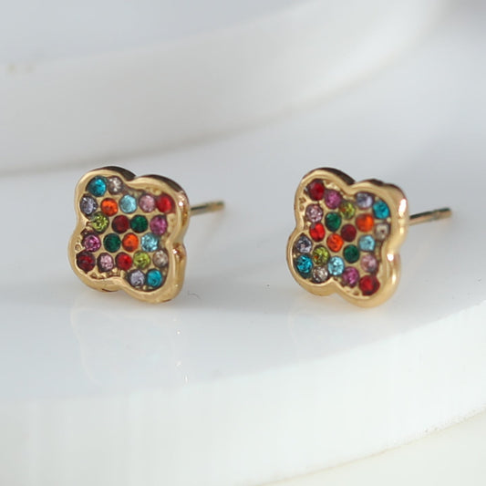 GOLDIE: Vintage Inspired Multi Coloured Stud Earrings