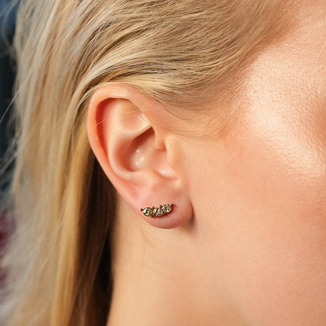 GRACE: Zirconia Trio Stud Earrings