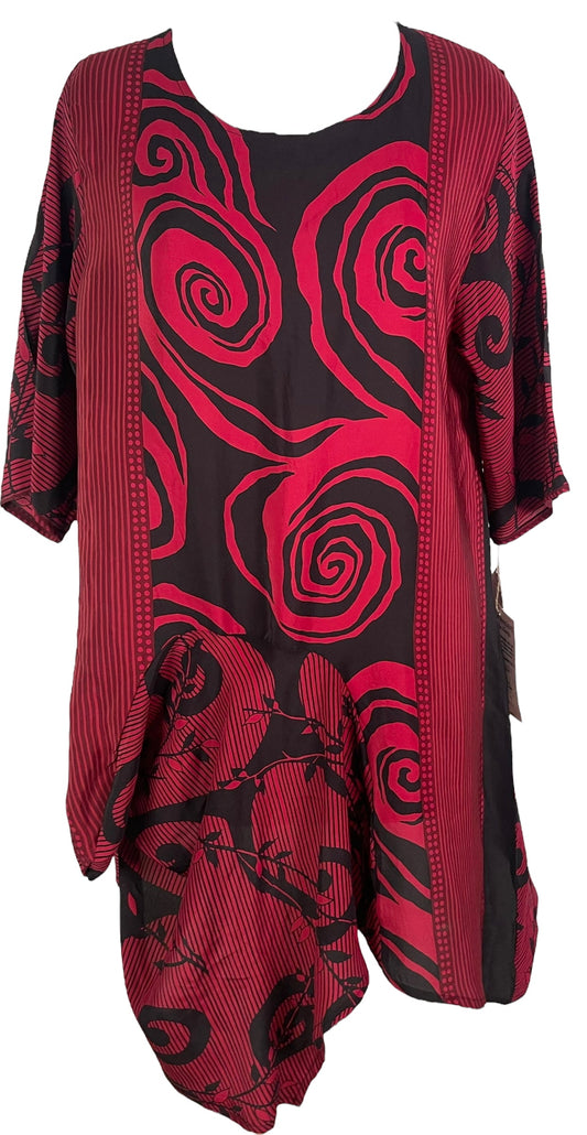 PRC6544 Avatar Pure Silk Self Pocket Tunic Dress
