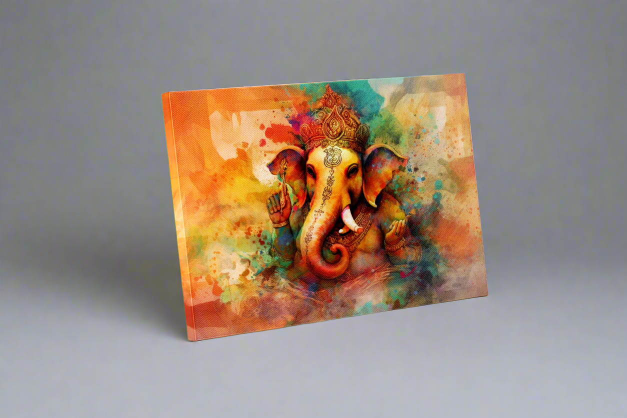Wall Art-Ganesh Canvas-Indian Art-Spiritual Wall Decor