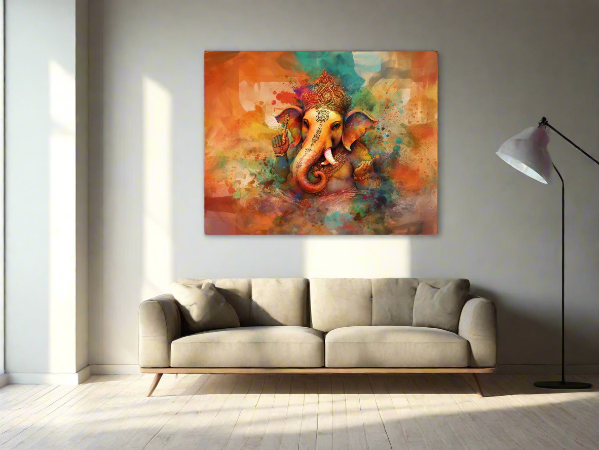Wall Art-Ganesh Canvas-Indian Art-Spiritual Wall Decor