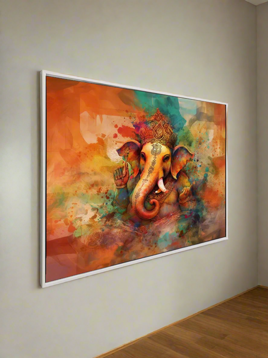Wall Art-Ganesh Canvas-Indian Art-Spiritual Wall Decor