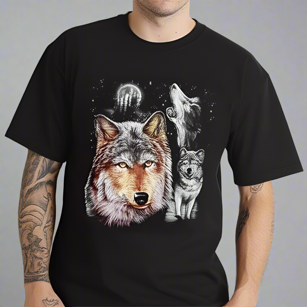 Sofari Collection Men's Wolf Design T-shirt