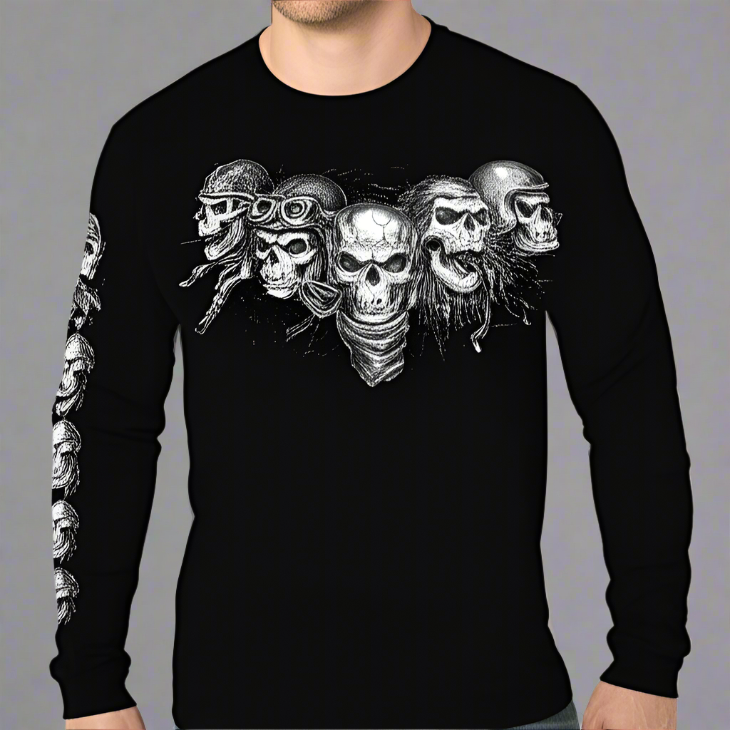 BOL Men's Five Skulls Long Sleeve Shirt