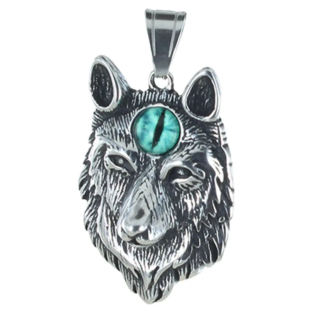 GoSteel Men's Direwolf Evil Eye Pendant