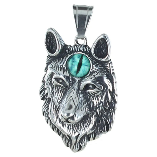 GoSteel Men's Direwolf Evil Eye Pendant