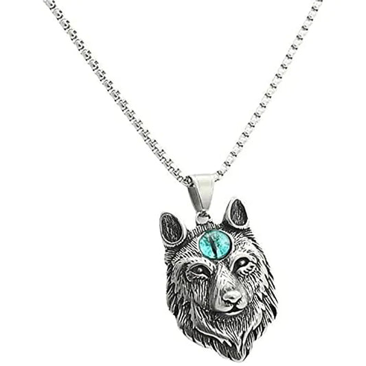 GoSteel Men's Direwolf Evil Eye Pendant