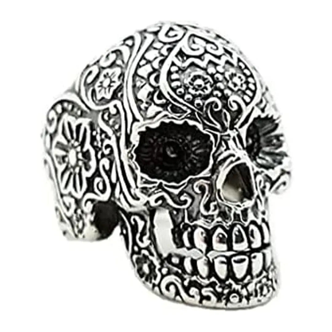 GoSteel Men's Sugar Skull Ring