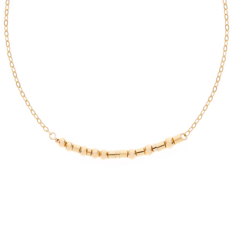 Gold Morse Code Necklace