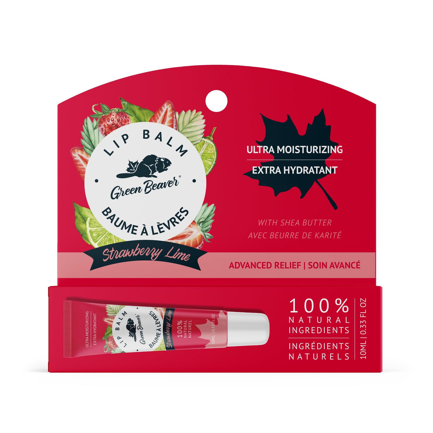 Green Beaver Strawberry  Lime Lip balm 10ml