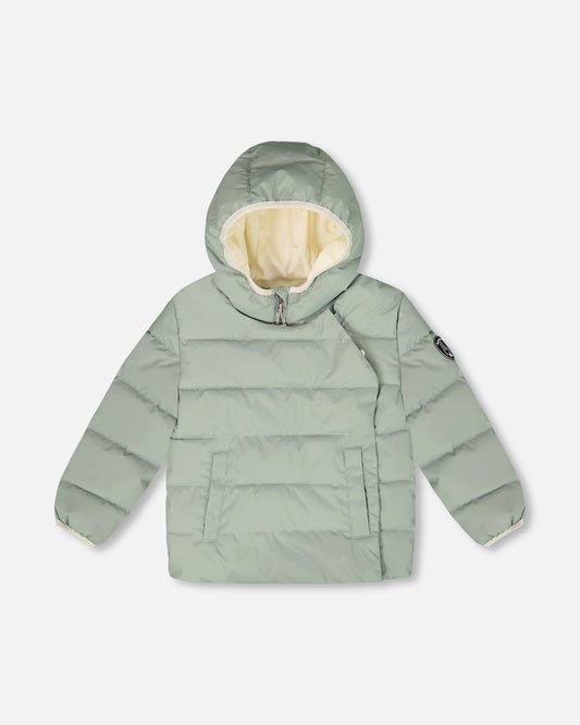 Puffer Winter Jacket Designed For Car Seat Sage Green