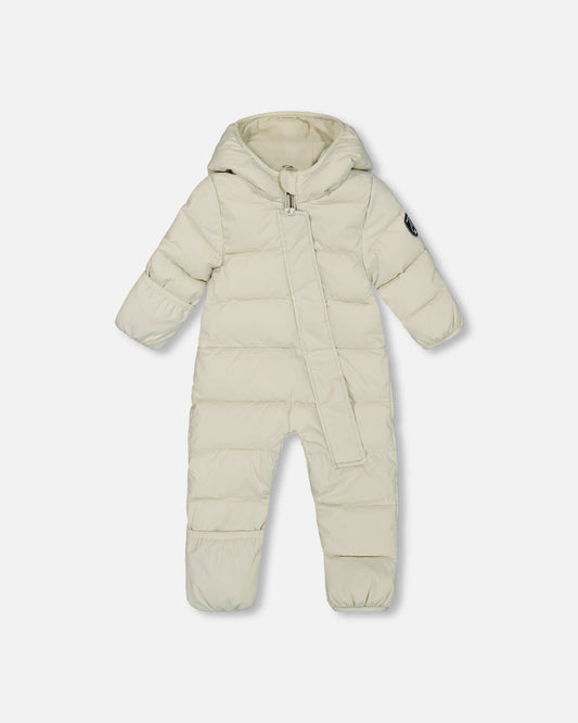 One-Piece Baby Cloud Packable Snowsuit Designed For Car Seat Off-White