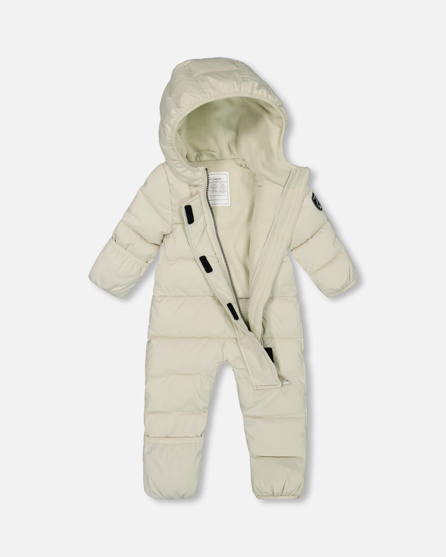 One-Piece Baby Cloud Packable Snowsuit Designed For Car Seat Off-White