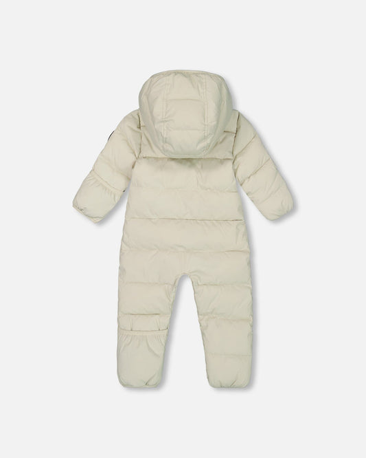 One-Piece Baby Cloud Packable Snowsuit Designed For Car Seat Off-White