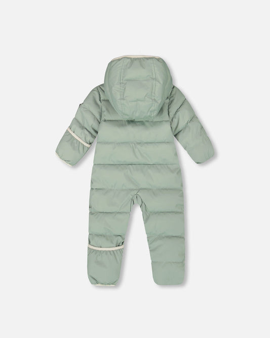 One-Piece Baby Cloud Compressible Snowsuit Designed For Car Seat Sage Green