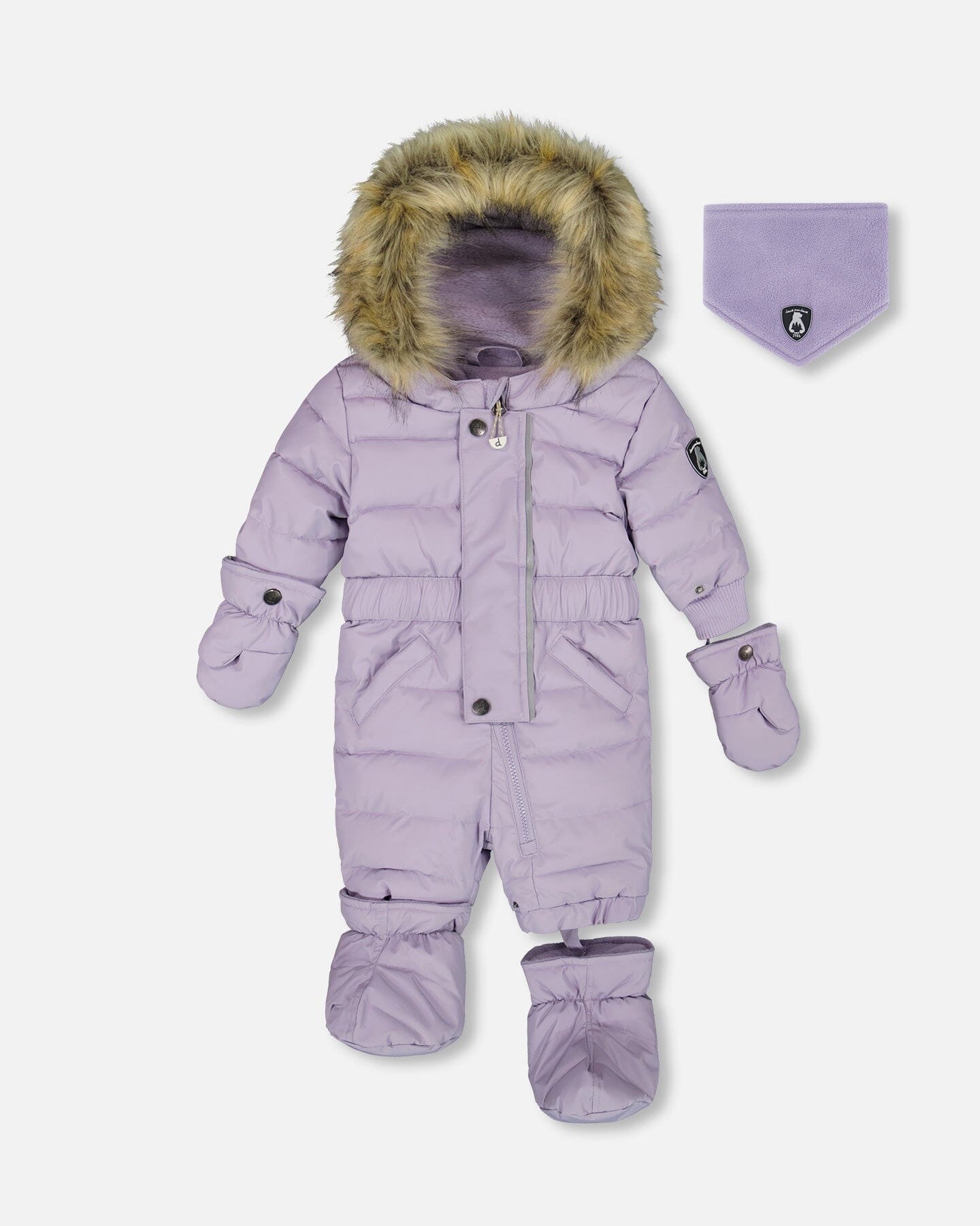One-Piece Baby Original Puffy Snowsuit Purple Gray