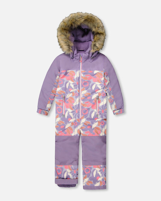 One-Piece Discover Snowsuit Lilac Retro Flower Print