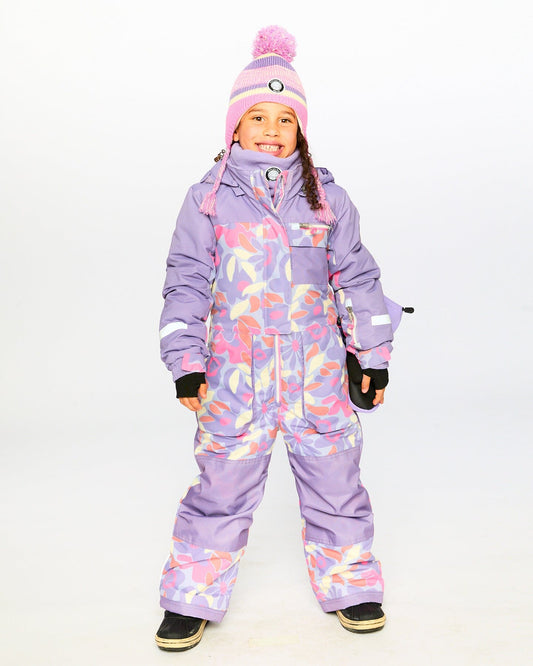 One-Piece Discover Snowsuit Lilac Retro Flower Print