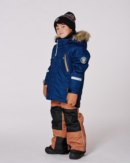 Two-Piece Play Snowsuit Navy And Brown