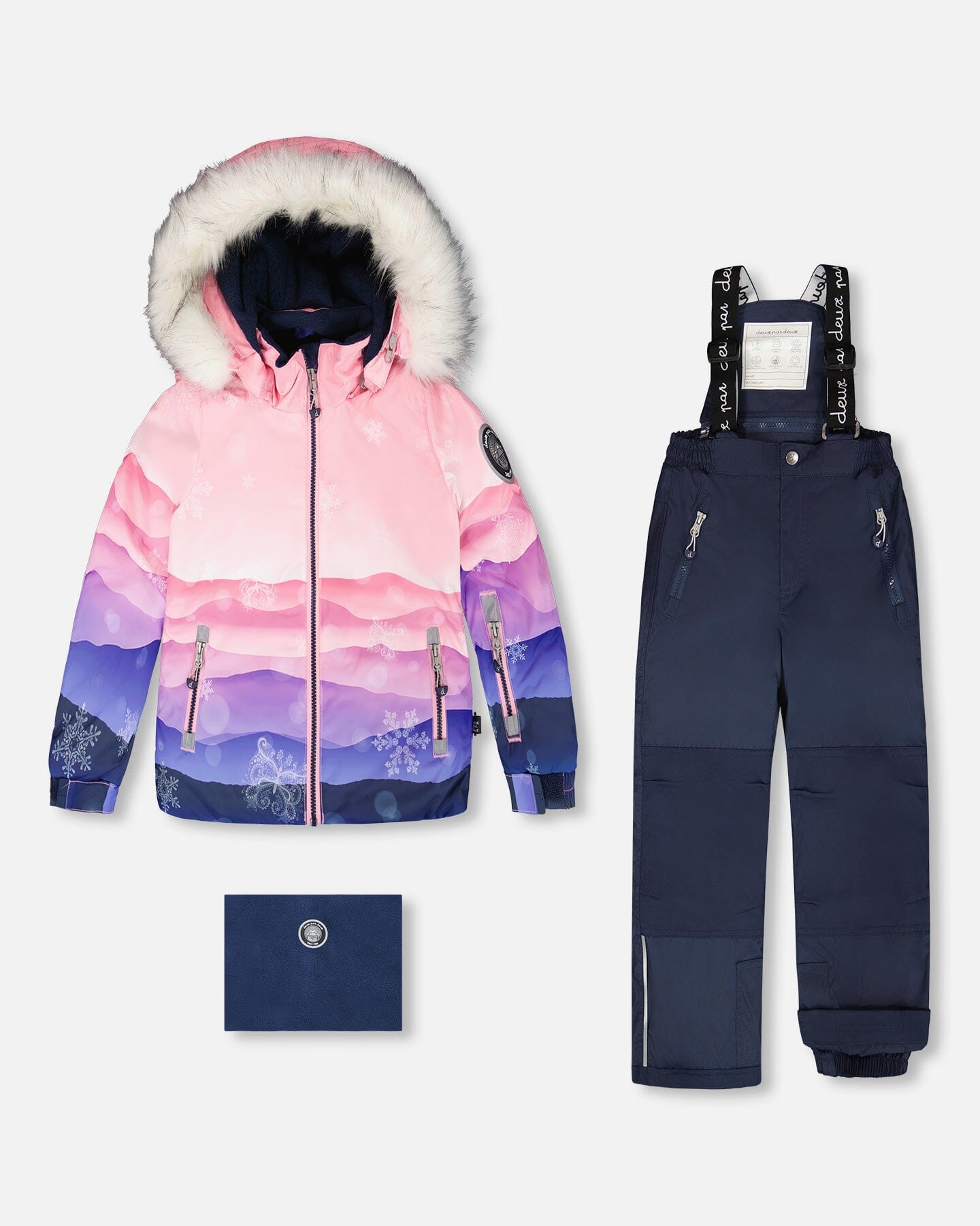 Two-Piece Play Snowsuit With Printed Jacket Navy Blue