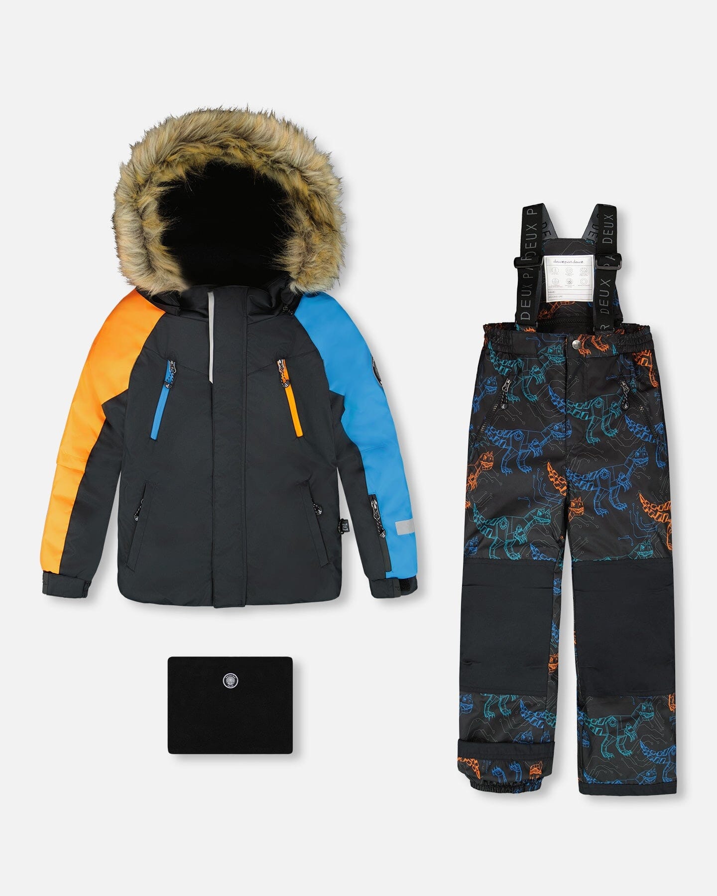Two-Piece Play Snowsuit Robot Dinosaur Print