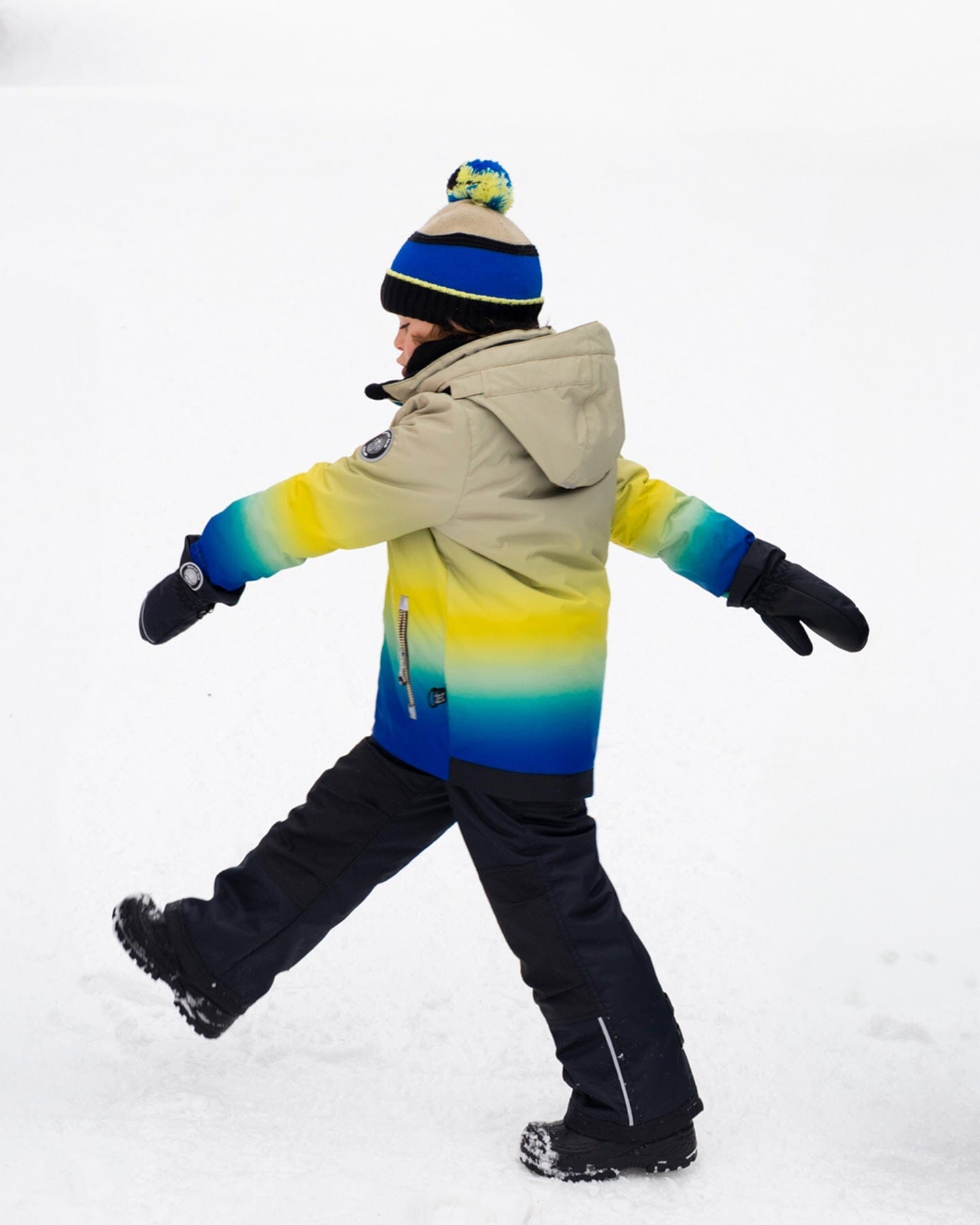 Two-Piece Play Snowsuit With Gradient Jacket Black