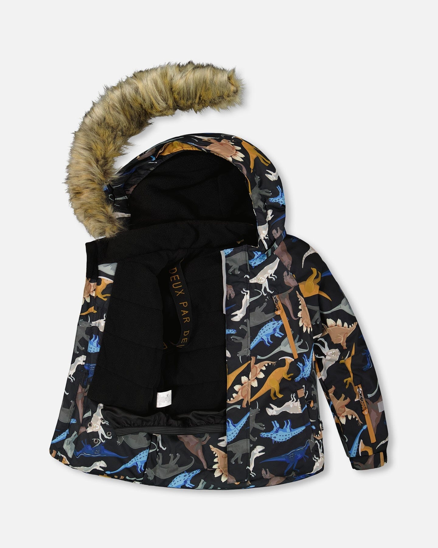 Two-Piece Play Snowsuit With Printed Dinosaurs Jacket Navy Blue