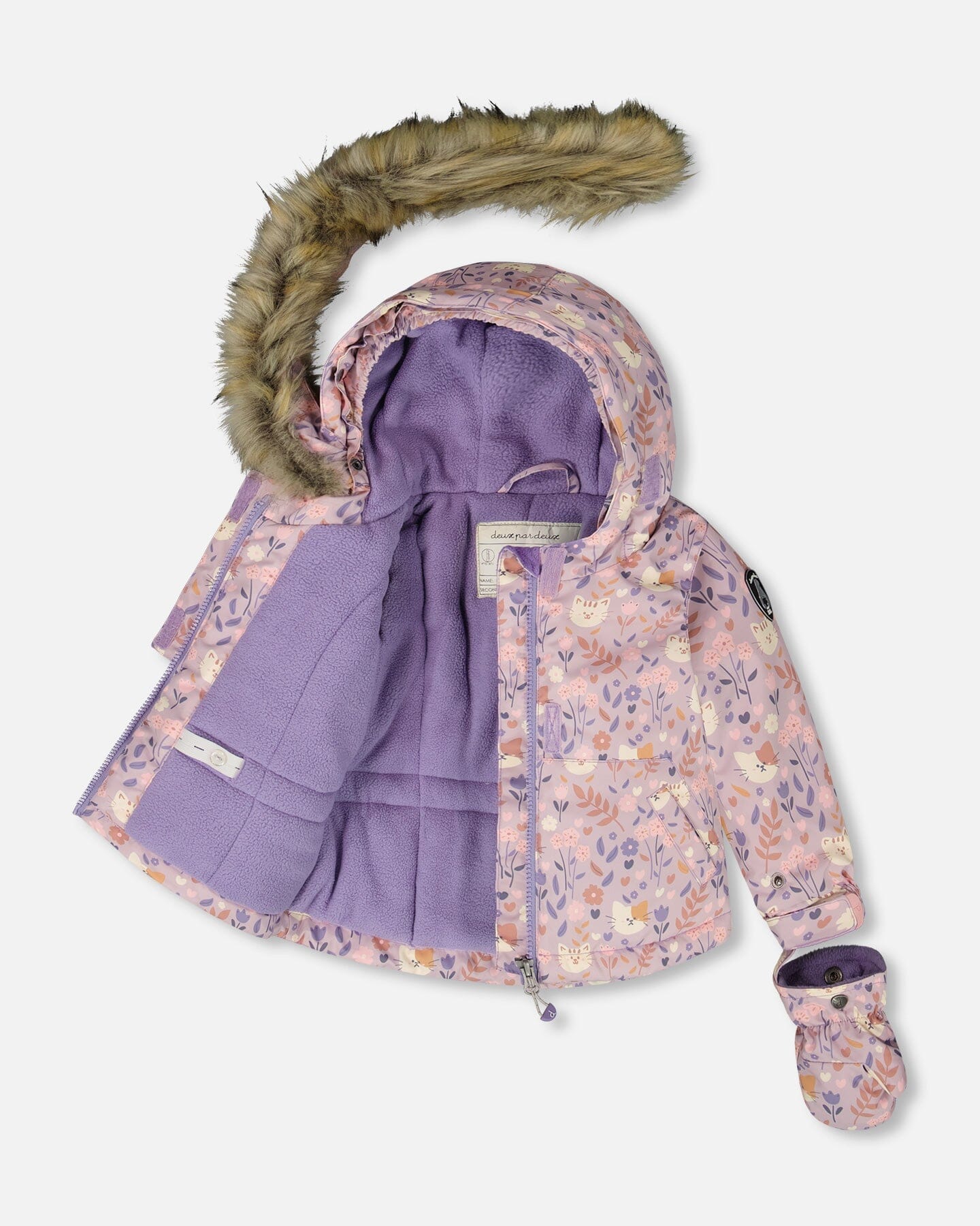 Two-Piece Baby Play Snowsuit Purple Gray