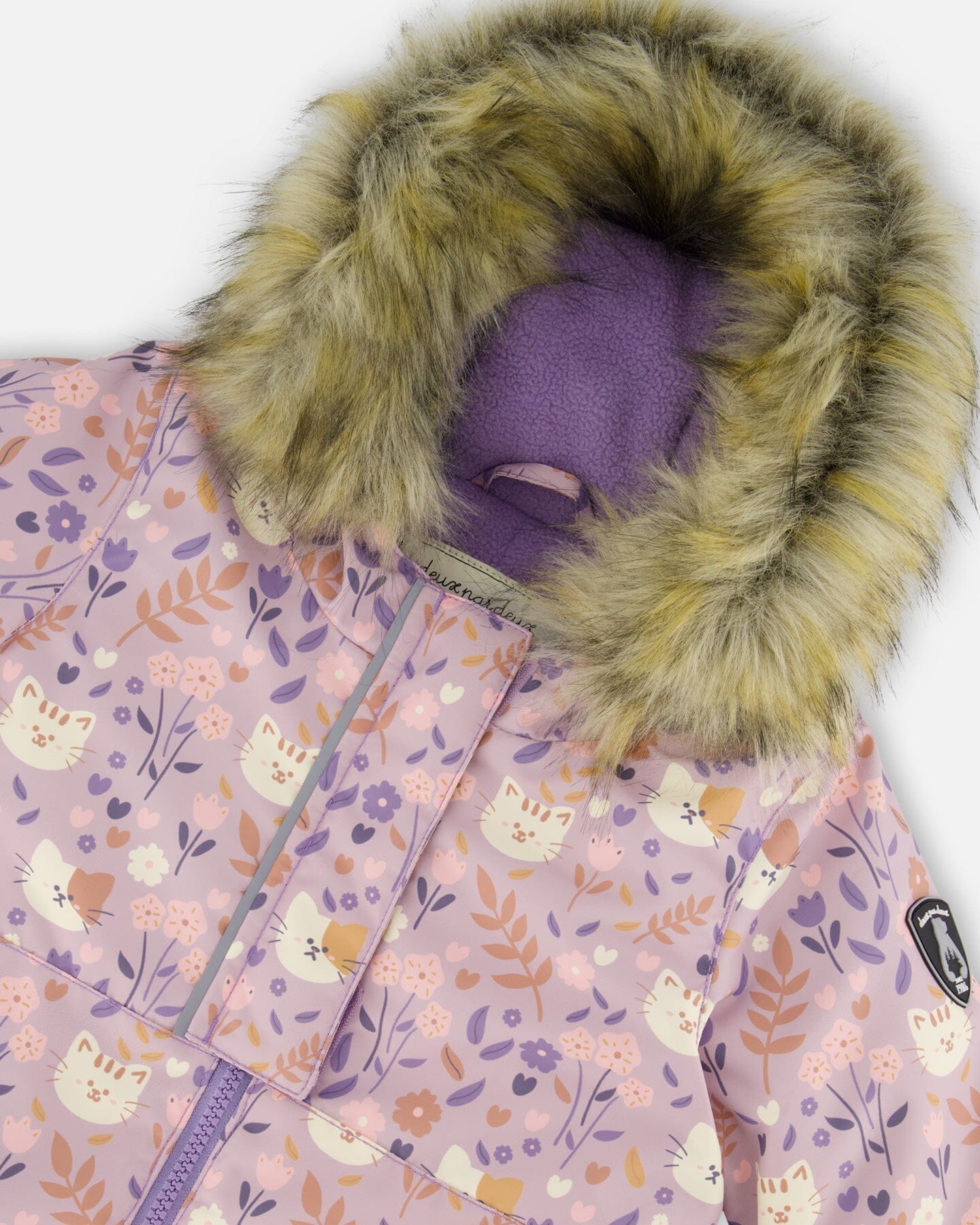 Two-Piece Baby Play Snowsuit Purple Gray
