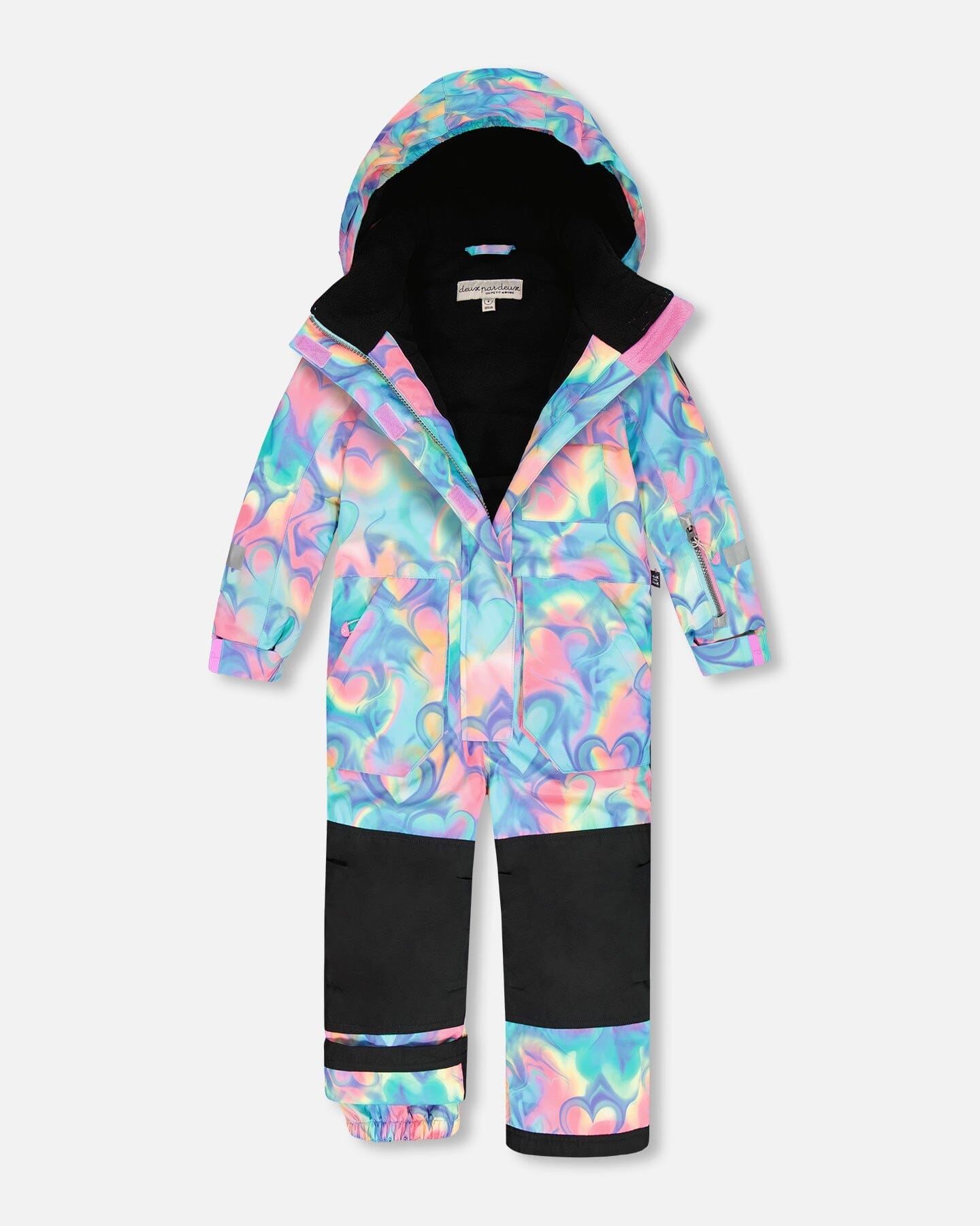 One-Piece Play Snowsuit Rainbow Heart Print